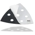 Produktbild: DFS Ersatzklett für Deltaschleifer Schleifplatte 93x93x93 mm 6-Loch, Klett-Ersatz-Dreieck selbstklebend für Schleifpapier Dreieckschleifer