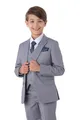 Produktbild: SANDER STELLAN Festlicher Kinder Anzug Jungen Hochzeit Anzug Kommunionanzug 6-teilig hellgrau Numeric_110