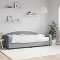 Produktbild: Tagesbett Mit Matratze Hellgrau 100x200 Cm Stoff Vidaxl