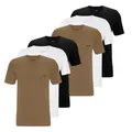 Produktbild: BOSS Herren Classic T-Shirts Kurzarm Shirts Pure Cotton Crew-Neck 6er Pack, Farbe:Mehrfarbig, Artikel:-265 beige/White/Black, Größe:S