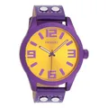 Produktbild: Oozoo Armbanduhr lila Leder Timepieces Damen-Herren Analog-Quarzuhr UOC1096A