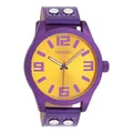 Produktbild: ooZoo Damen Herren Armbanduhr Basic C1096 Lila Ø47 mm Purple Lederarmband Analog