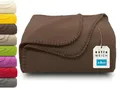 Produktbild: Kuscheldecke in braun weiche Couchdecke in 130x170 cm  mit Kettelrand  Polyes...