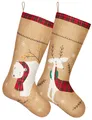 Produktbild: Weihnachtsstrumpf 2er-Set Nikolausstiefel Weihnachtsdeko Geschenk Socke Nikolaus