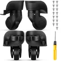 Produktbild: 1 Paar Ersatzrollen für Koffer - Ersatzräder für Weichschalen Hartschalen-Koffer Universal Kofferrollen Koffer Rollen Ersatz Gepäck Räder Ersatzrollen Gepäckräder Schwenkräder