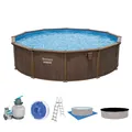 Produktbild: Stahlwandpool Swimmingpool Komplett Sandfilter Aufstellpool Rund Ø 490 x 130 cm
