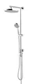 Produktbild: Schulte Duschsystem mit Umsteller, Kopfbrause rund, verchromter Korpus aus Messing, Duschmaster Rain mit Regendusche