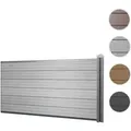 Produktbild: WPC-Sichtschutz Sarthe, Windschutz Zaun, WPC-Pfosten ~ Erweiterungselement niedrig, 1,88m grau