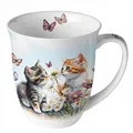 Produktbild: Tasse, Porzellantasse KITTENS IN FLOWER FIELD 0,4l Ambiente | Katzen