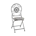 Produktbild: Kobolo Metallstuhl Gartenstuhl Vintage Nostalgie Stuhl - Metall grau 91cm klappbar - Gartenmöbel Garnitur Balkonstuhl Dekoration Garden chair Balcony