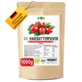 Produktbild: Hagebuttenpulver BIO 1kg, ganze Hagebutte gemahlen in Rohkostqualität, vegan,...