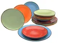 Produktbild: CreaTable, 20964, Serie NATURE COLLECTION MEDITERRAN, 12-teiliges Geschirrset, Teller Set aus Steinzeug, spülmaschinen- und mikrowellengeeignet, Qualitätsproduktion