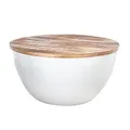 Produktbild: Couchtisch INDUSTRIAL STORAGE 60cm - weiß natur - Mangoholz Beistelltisch