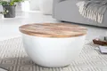 Produktbild: riess-ambiente Couchtisch INDUSTRIAL STORAGE Ø60cm weiß / natur (Einzelartikel, 1-St), Wohnzimmer · Massivholz · Metall · rund · mit Stauraum · handmade