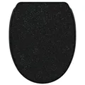 Produktbild: SANILO® WC-Sitz mit Absenkautomatik und Schnellverschluss Glitzer Schwarz, Toilettendeckel direkt vom Hersteller, Klodeckel, Klobrille, WC Deckel