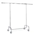 Produktbild: Rollständer Kleiderständer H160 x B100-180 x T54cm, 80mm Gummirollen | Garderobenständer Breite verstellbar | Profi-Textilständer Traglast bis 100 kg | Konfektionsständer Chrom für den Textil-Handel