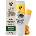 Produktbild: beegut Manuka Lippenpflege – Lippenbalsam mit Manuka Honig MGO 400+, Propolis & Bienenwachs – spendet Feuchtigkeit & schützt intensiv – natürliche Lippenpflege für sehr trockene Lippen