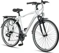 Produktbild: Licorne Bike Life M-V-ATB Premium Trekking Bike in 28 Zoll - Fahrrad für Herren, Jungen, Damen und Herren - Shimano 21 Gang-Schaltung - Herren Citybike - Männerfahrrad.