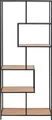 Produktbild: ACTONA GROUP Bücherregal, Metallgestell, modernes Design, 5 Einlegeböden, asymmetrische Details