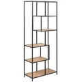 Produktbild: Xora Regal, Schwarz, Eiche, Metall, Holzwerkstoff, 77x185x35 cm, Wohnzimmer, Regale, Bücherregale