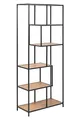Produktbild: AC Design Furniture Jörn Asymmetrisches Bücherregal mit 5 Ablagen, H: 185 x B: 77 x T: 35 cm, Wildeiche Optik/Schwarz, Holz/Metall, 1 Stk