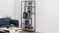 Produktbild: Bücherregal Seaford schwarz 6 Ablagen Wildeiche puristisches Design