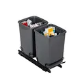 Produktbild: Addis 518527 Schrankauszug Dual Abfallsystem 2 x 10 Liter Eco aus 100% recycelten Kunststoffbehältern, Hellgrau, 20