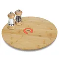 Produktbild: Spetebo XXL Bambus Servierplatte drehbar - 50 cm - Holz Drehteller für Käse Wurst und Snacks - Holzteller Servierbrett Gewürzrondell Kuchenplatte Servierteller Drehplatte
