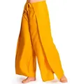 Produktbild: PANASIAM Palazzohose Sunshine Pants Wickelhose einfarbig – natürliche Viskose Palazzohose langer Boho Hosenrock Haremshose Pareo Hose gelb L