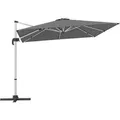 Produktbild: COSTWAY Sonnenschirm Rechteckig 300 x 300 cm Großer Ampelschirm Grau