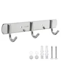 Produktbild: alwaiiz Hakenleiste mit 3 Haken Gaderobenhakenleiste Kleiderhaken Edelstahl Rostfrei Kleiderhakenleiste Handtuchhaken für Schlafzimmer Schrank Badezimmer Küche