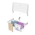 Produktbild: Foxydry Fold Wäscheständer für die Wand, vertikaler Wäscheständer für den Innen- und Außenbereich aus Aluminium und Stahl 100x50x57 cm (1x 100 cm, Grau (Grey))