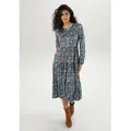 Produktbild: Aniston CASUAL Jerseykleid mit extravaganten Druck - jedes Teil ein Unikat blau|braun 46 EU