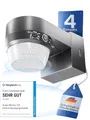 Produktbild: HUBER Motion 100 Infrarot Bewegungsmelder 360° mit 4 Sensoren und Fresnel-Linse - IP65 Bewegungsmelder LED geeignet I inkl. Unterkriechschutz & Bereichsbegrenzung, Wand-/Deckenmontage, anthrazit