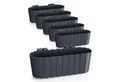 Produktbild: Spetebo Pflanzschale Balkon Blumenkasten mit Halterung 39 x 13 cm (Set, 6 St., Balkon Blumenkästen), Kunststoff Geländer Pflanztopf in anthrazit