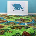 Produktbild: Steffensmeier Teppichboden Buddy Meterware | Auslegware für Kinderzimmer | Spielteppich | Dino, Größe: 200x300 cm