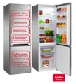 Produktbild: Amica Kühl-Gefrierkombination Silber 268L 170cm hoch Kühlschrank Edelstahloptik