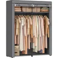 Produktbild: SONGMICS Tragbarer Aufbewahrungsschrank mit Kleiderstange, klappbarer Schrank, 140 x 43 x 174 cm, Grau RYG02GY