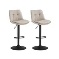 Produktbild: VASAGLE Barhocker 2er Set aus Flanell höhenverstellbar drehbar cremeweiß LJB195W02