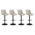 Produktbild: VASAGLE Barhocker 4er Set, Barstühle höhenverstellbar, drehbare Küchenhocker, mit Rückenlehne und Fußstütze, Esszimmer, Theke, Stahl, cremeweiß LJB495W02