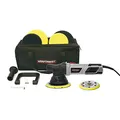 Produktbild: Dino KRAFTPAKET 640302 9mm-900W Exzenter Poliermaschine Stufenlos im XXL-Set mit 125mm 150mm Stützteller Polierschwamm Polierteller Polierpad Tasche für Auto KFZ Boot, Grau