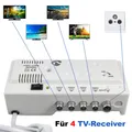Produktbild: TV Signalverstärker 20dB 4-fach DVB-C T2 Weiche Kabelfernsehen Verstärkung HD 4K