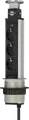 Produktbild: BRE 1396200003 - Tischsteckdose 3-fach, Tower Power, versenkbar, silber/schwarz