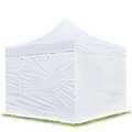 Produktbild: TOOLPORT Faltzelt Faltpavillon Pavillon 3x3m - mit 4 Seitenteilen (ohne Fenster) Premium Dach Partyzelt weiß
