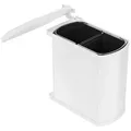 Produktbild: Hailo Einbaumülleimer Hailo Abfallsammler 3416001 MF Swing Duo 16 Liter weiß, 3416001 für Schrankbreite ab 450 mm mit Drehtür weiß
