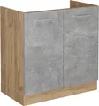 Produktbild: Vicco Spülenunterschrank R-Line, 80 cm ohne Arbeitsplatte, Beton/Goldkraft Eiche