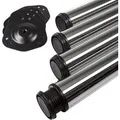 Produktbild: SOTECH 4er Set Tischbeine Höhe 710 mm Höhenverstellbar Ø 60 mm CHROM Poliert Tragkraft bis 75Kg Je Fuß