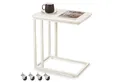 Produktbild: VASAGLE Beistelltisch Sofatisch mit Rollen, C-Form, für Kaffee und Laptop (1-St), 35 x 50 x 60 cm, Wohnzimmertisch mit Metallgestell