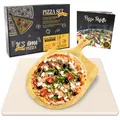 Produktbild: GARCON Pizzastein für Backofen & Gasgrill inkl. Pizzaschieber  & Buch - 3er Set