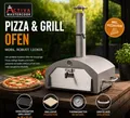 Produktbild: Pizzaofenaufsatz für Grillwagen inkl Pizzastein Thermometer 46x35cm Grau